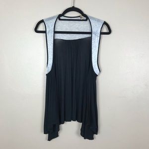 TO WIN BLACK & GRAY SLEEVELESS CARDIGAN